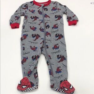 🕷️🕸️Marvel Spider-Man Footie Pyjamas – Toddler 12–18 Months – Grey